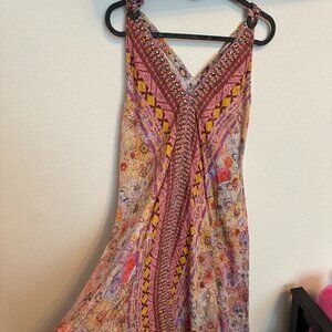 Johnny Was Multicolor Floral Midi Dress